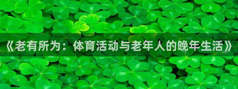 《老有所为：体育活动与老年人的晚年生活》